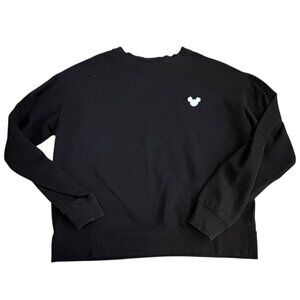 H&M Disney Womens Mickey Mouse Crew Neck Sweatshirt-Black-S-GUC
